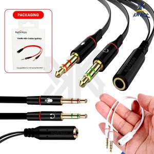 [KN ACC] NANVAN Audio Mic Gaming Splitter For Pc Speaker Laptop Headphone