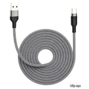 Cáp USB Loại C NNBILI Sạc Nhanh Kéo Dài 3M/5M/8M Chất Liệu Dệt Bện Cho Android Xiaomi Huawei Samsung VR Camera Chơi Game Cổng USBC