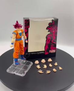 Bandai | Bandai SHF Dragon Ball Super Saiyan Red Hair Goku Figure - Boys Desktop Ornament Collection Gift Anime Theme