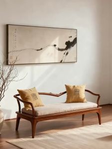 New Chinese Style Zen Black Walnut Feng Shui Sofa Bed for Living Room Vacation Home Hotel Villa Office High End Furniture