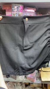 Quần giả váy nữ ngắn cạp cao vải đen co giãn vạt chéo trơn chất đẹp