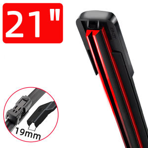 PINMOAP Silent All Weather Cleaning Wiper For Car Windshield Double Rubber Strip Wiper Blades Suitable For 19mm Interface
