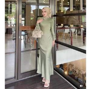 DRESS ELORA SILK SATIN PREMIUM BAJU FASHION WANITA KONDANGAN WISUDA COUPLE