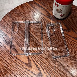 Applicable to Samsung Zfold6 Phone Case Fold5 with Hinge Protection W24 Minimalist Transparent Flod4 All-Inclusive W23 Ultra-Thin 5G Drop-Resistant Zflod3 New Arrival Z Fold Protective Case Galaxy Men and Women