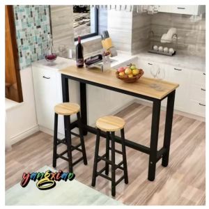 Yac💕โต๊ะบาร์ทรงสูง มี3ขนาด วัสดุไม้และโครงเหล็กหนาแข็งแรง เหมาะสำหรับใช้ในร้านคาเฟ่ บาร์ เลานจ์
