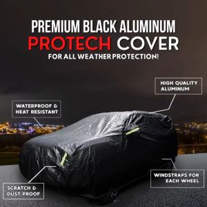 Protech Lab New Waterproof Crystal Black Car Cover - All-Weather Protection Dirt and Dust-Resistant with Easy Installation Free Delivery