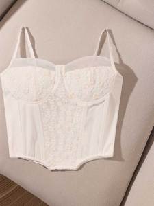 Áo Ba Lỗ Lưới Ngắn Trang Trí Dây Đeo Nữ Áo Ngực Một Mảnh Ôm Vừa Vặn Áo Khoác Ngoài Mùa Hè Áo Ba Lỗ Không Tay Thời Trang