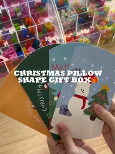 1 Pcs Christmas Pillow Shape Gift Box Candy Box Party Door Gift  Sweets Kids  (Kotak Gula-Gula Krismas)