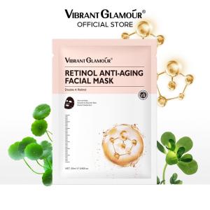 VIBRANT GLAMOUR Double A Retinol Facial Mask Anti-Wrinkle Anti Aging Whitening Sheet Masks Reduce Fine Lines Fading Dark Spots Melamsa Firming Hyaluronic Acid Deep Moisturizing Nourishing Oil-control Pore Minimizar Lifting Tender Skin Care 1pcs
