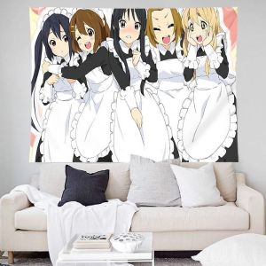 VIKAMA K-ON Anime Girls Band Kawaii Manga Tấm Thảm Treo Tường Trang Trí Cho Phòng Ngủ Ký Túc Xá Otaku Ảnh Phông Nền Nữ Sinh Thiết Kế
