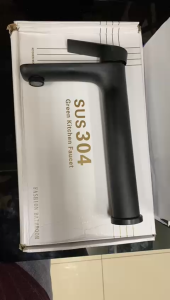 kran wastafel panas dingin stainless hitam tinggi 28cm 53A