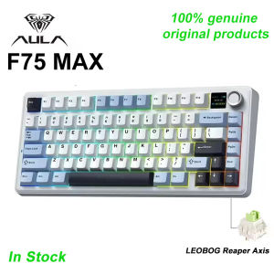 AULA | AULA F75 MAX Gaming Keyboard Wireless Mechanical Keyboard RGB Backlight 75% Layout Hot Swappable TFT Screen Knot 4000mAh Battery