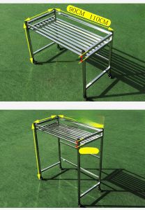 Stainless Steel Plant Stand Multi-Purpose Rack Wheel Mounted Corrosion Resistant Wood Indoor Outdoor Staircase Style Iron Art