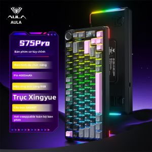 AULA F108PRO Bàn Phím Cơ Chơi Game 87 Phím Không Dây 2.4G Bluetooth RGB Bên Hông Chế Độ Ba Chế Độ Dành Cho Esports