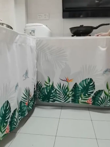 Buy 1 Take 2=3PCS Fashion Line Design Lababo Kitchen Curtain 70*150cm Kurtina Sale Free Shipping Short Curtain