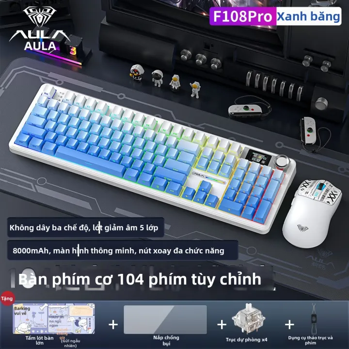 AULA | Combo Bàn Phím Cơ và Chuột Không Dây AULA F108PRO - 3 Chế Độ Kết Nối (Tri-mode), Switch Custom, Thiết Kế Đẹp | BigBuy360 - bigbuy360.vn AULA | Combo Bàn Phím Cơ và Chuột Không Dây AULA F108PRO - 3 Chế Độ Kết Nối (Tri-mode), Switch Custom, Thiết Kế Đẹp | BigBuy360 - bigbuy360.vn