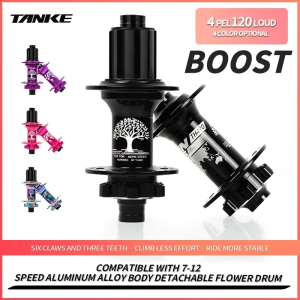TANKE-Boost 12x14815x110Aluminum Bicycle Hub32 Holes 120 Clicks 4Bearing MTB Mountain Bike Disc Brake Hub HG MS XD 8-12 Speed