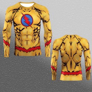Hot Toys | Popular Series The Flash Characters Sports Fitness Wear Summer Autumn Breathable Long-sleeved T-shirt Family Matching Clothing