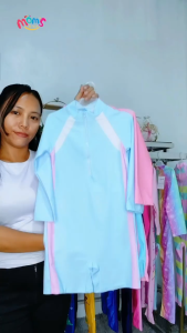 New Cute Pastel Color Swimwear for Kids Girls Quick Dry Long Sleeve Plain Swimming Outfit for Girls 5-13 Years Old