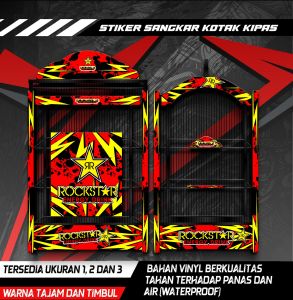 Stiker Decal Sangkar Burung Kotak Kipas Kacer Kenari Cucak Ijo Desain Rockstar COD Anti Air