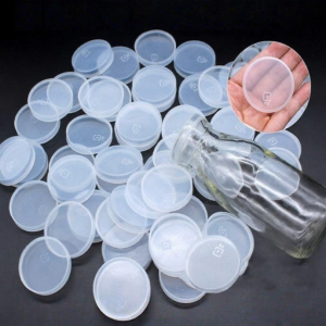 Glass Milk Cup Lid Specialized Sealed Jelly Cup Lid Bottle Transparent Plastic Lid Home Use Jelly Milk Cover Lid