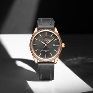 NAVIFORCE Original Mens Business Watch Quartz Movement Calendar Luminous Pointer Leather Strap 30m Waterproof Mens Fashion Casual Watch NF9276L