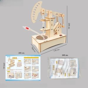 ชุดประกอบโมเดลปั๊มน้ำไม้ DIY ชุดวัสดุสำหรับการทดลองปั๊มน้ำ เทคโนโลยี STEM ของเล่นตัวต่อ ของเล่นทำมือ ของขวัญ