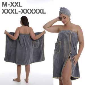 Bath Towel Household Women Wearable Wrap Adults Absorb Water Polyester Dry Hair Skirt Long Style Bathroom Washable Bathrobe