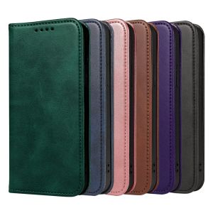 Premium Leather Case For Samsung Galaxy S25 Ultra S23 S22 S21 FE Plus S24 Plus Retro Magnetic Flip Leather Phone Case Wallet