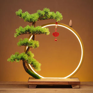 Creative LED Light Ring Home Decorations New Chinese Zen Style Living Room Entrance Office Desktop Decorative Ornaments