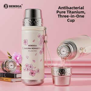 zuvor | Cốc Giữ Nhiệt Titanium Nguyên Chất Thiết Kế Hoa Anh Đào Cho Nữ Quà Tặng Sinh Nhật