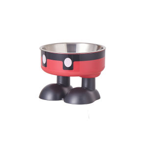 A high-legged pet bowl colorful stainless steel large-capacity dog ​​bowl for feeding and water neck-protecting cat bowl anti
