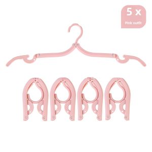 Outdoor Travel Multifunctional Foldable Clothes Hanger Magic Clothes Hanger with Clip Plastic Drying Rack Travel Toiletries