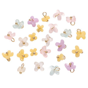 5Pcs 5mm/7mm Colorful Mini Osmanthus Flower Pendant Resin Beads Charms for Earring Necklace Bracelet DIY Jewelry Making Crafts