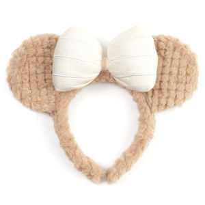 Herocross | 1pc Womens Plush Minnie Mouse Ear Hairbands Sweet Bow Hair Accessories for Theme Park Parties Face Washing and Wearing