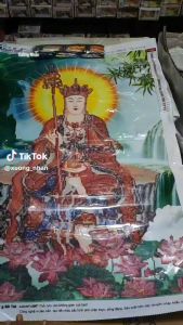 Tranh đính đá Địa Tạng Vương Bồ Tát - LV609 - 60x90cm- tranh chưa đính