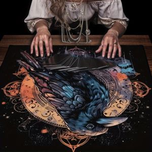 VIKAMA Tarot Tablecloth Magic Array Pentagram Sacred Geometry Dragon Pattern Tarot Card Array Altar Cloth Spiritual Home Decor
