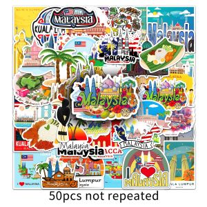 Cartoon Stickers Waterproof Decorative Cup Luggage Stickers Kuala Lumpur Pattern 100 Pieces Malaysian Style