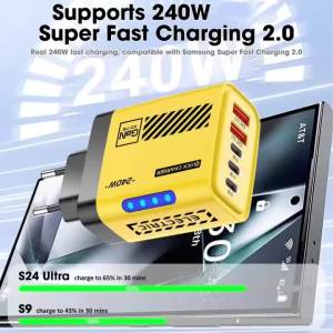 Bộ Sạc USB C PD 5 Cổng Hỗ Trợ Sạc Nhanh Quick Charge 3.0 Type-C Dành Cho iPhone 16/15 Samsung Xiaomi Huawei - Sẵn Sàng Cho Chuyến Đi