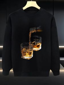 Áo Nỉ Cổ Tròn Dáng Rộng Thường Ngày Cho Nam Mùa Thu Đông Thường Ngày Không Thay Đổi Hình Dạng Tay Dài Không Có Nút Cài