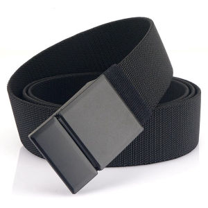 Elastic Stretch Canvas Belt Mens Simplicity Easiest for Match Jeans Strap Youth Smooth Buckle Casual Nylon Waistband Tide