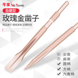 Electric Hammer and Chisel Chopping Bit Concrete Square Handle Round Handle Drilling Pick Cement Wall Slotted Shovel Flat Chisel Entryway Electric Spoon Head