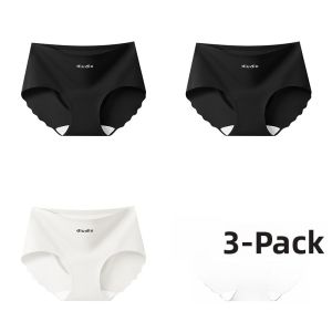 Miiow | MiiOW Cat Woman Seamless Ice Silk Briefs Thin Cotton Antibacterial Summer Underwear Triangle Shorts For Women Youth Mid Waist