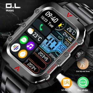 Đồng Hồ Thông Minh Bluetooth G.L Wear 2025 Dành Cho Nam Nữ Đa Chức Năng Đèn LED Thể Thao Theo Dõi Sức Khỏe Theo Dõi Giấc Ngủ Nhắc Nhở Tin Nhắn Cuộc Gọi