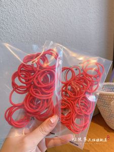 เรียบง่าย ยางรัดผมสีแดงสําหรับทารกสไตล์ปีใหม่พื้นฐาน หลากหลาย เครื่องประดับผมสําหรับเด็กผู้หญิงอนุบาล สไตล์เกาหลี โดย Banpeixiang