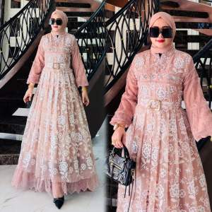 FREE HIJAB GAMIS BUSUI TERBARU BAHAN KATUN BORDIR MIX CERUTY-GAMIS PAYET MUTIARA COCOK UNTUK PESTA MEWAH WANITA TERBARU 2025-GAMIS BAJU MUSLIM WANITA HARGA MURAH