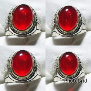 Batu permata merah siam ring tanam