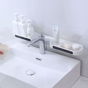 ชั้นวางติดผนัง ชั้นวางของอเนกประสงค์ 90 องศา พับเข้ามุมได้ ชั้นวางของเข้ามูม แบบติดผนังไม่ต้องเจาะ A06