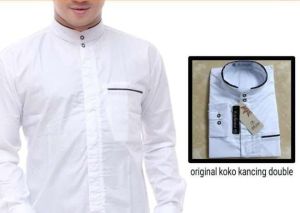 Baju Koko Putih Lengan Panjang Koko Pria Masa Kini