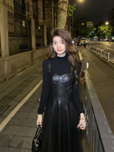 Deng Liujiu Modal Black Half High Collar Womens Slim Fit Long Sleeve T-Shirt Thin Top Autumn Winter Base Layer Shirt